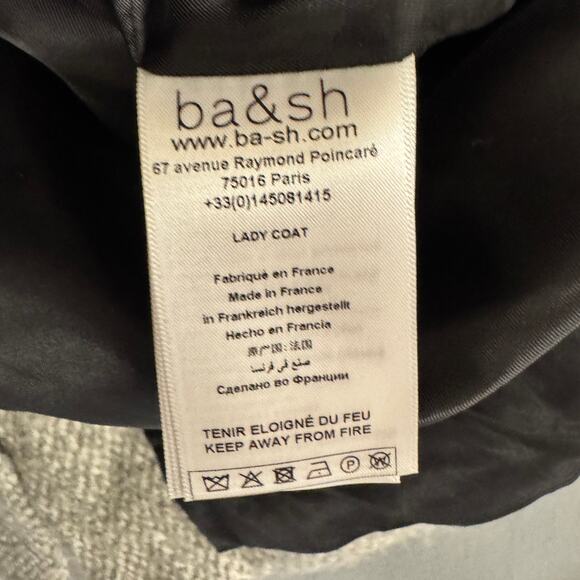 BA&SH Jacket Womens Small Gray Wool Blend Charly Lady Coat Oversized Gray Knit - Picture 7 of 10